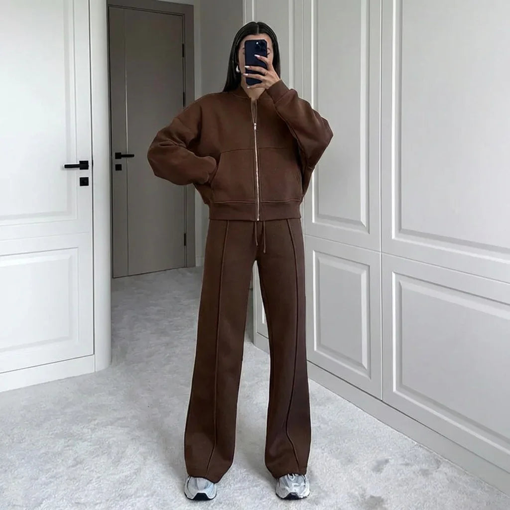 Conjunto Naomi™  em Moletom Premium com Jaqueta Zíper