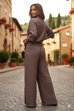 Conjunto Luna em Linho Natural - Modelagem Pantalona e Tecido Respirável (Promoção Válida Apenas Hoje)